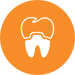 Animated icon of tooth with dental crown